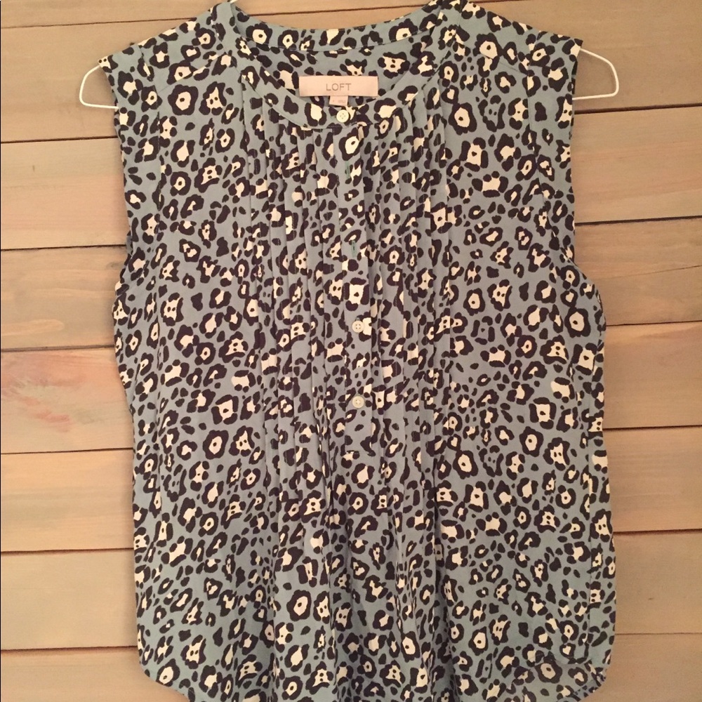 Sleeveless Blue Leopard Animal print Quirky Women’s Small